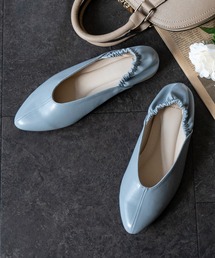 menue（メヌエ）の「かかとゴムアーモンドトゥ ステッチ入りフラットシューズ パンプス（パンプス）」