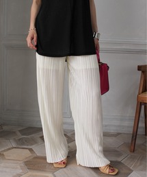 StyleSea | シャイニー楊柳プリーツストレートパンツ(その他パンツ)