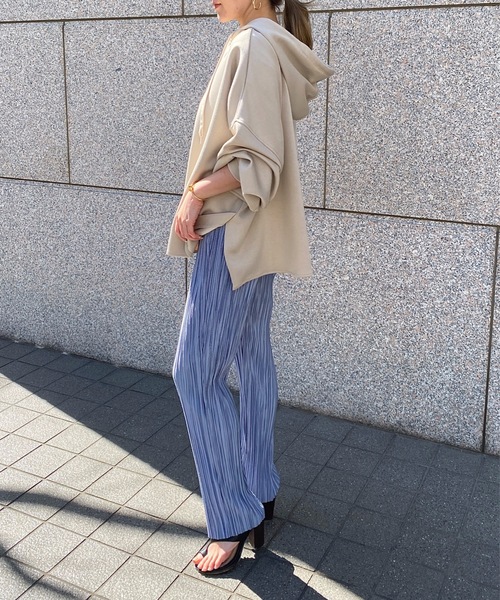 StyleSea(スタイルシー)の「シャイニー楊柳プリーツストレートパンツ(その他パンツ・レディース・ホワイト/グレイッシュベージュ/ミント/ラベンダー/ブルー/モカ/ブラック・FREE)」の19枚目の写真