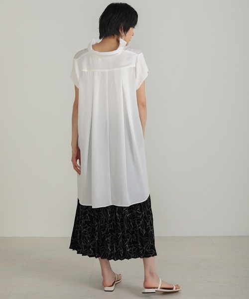 Bou Jeloud（ブージュルード）の「Aラインスキッパーシャツチュニック（シャツ/ブラウス・レディース・ブラック/オフホワイト/カーキ/A・38）」の17枚目の写真