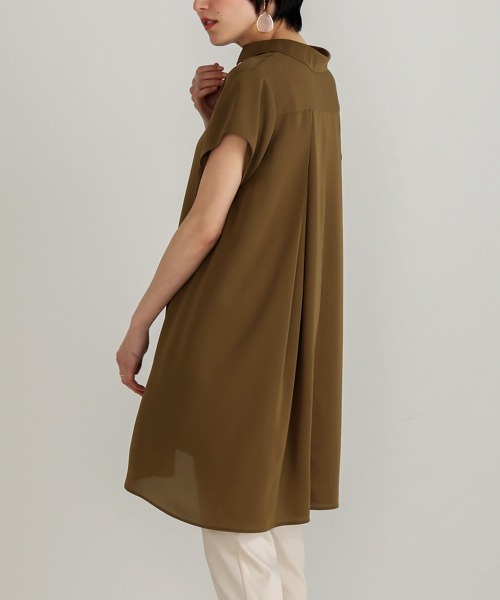 Bou Jeloud（ブージュルード）の「Aラインスキッパーシャツチュニック（シャツ/ブラウス・レディース・ブラック/オフホワイト/カーキ/A・38）」の14枚目の写真