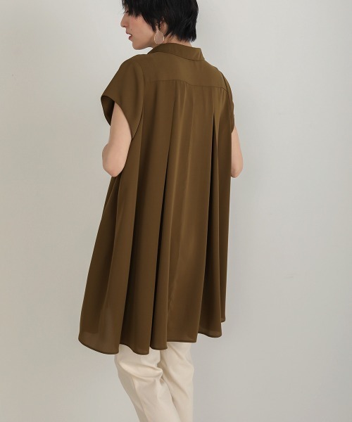 Bou Jeloud（ブージュルード）の「Aラインスキッパーシャツチュニック（シャツ/ブラウス・レディース・ブラック/オフホワイト/カーキ/A・38）」の18枚目の写真