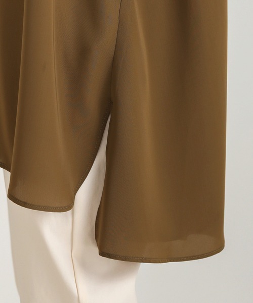 Bou Jeloud（ブージュルード）の「Aラインスキッパーシャツチュニック（シャツ/ブラウス・レディース・ブラック/オフホワイト/カーキ/A・38）」の12枚目の写真