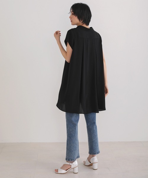 Bou Jeloud（ブージュルード）の「Aラインスキッパーシャツチュニック（シャツ/ブラウス・レディース・ブラック/オフホワイト/カーキ/A・38）」の22枚目の写真