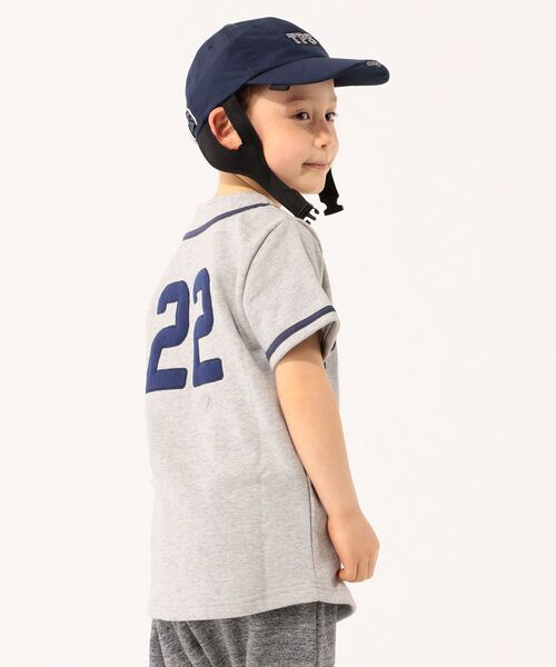THE PARK SHOP(ザパークショップ)の「THE PARK SHOP:BASEBALL BOY SHIRTS(95~145cm)(Tシャツ/カットソー・キッズ・ライトグレー/ネイビー・S/145/125/105/115/95/135)」の4枚目の写真