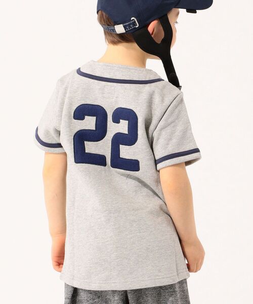 THE PARK SHOP(ザパークショップ)の「THE PARK SHOP:BASEBALL BOY SHIRTS(95~145cm)(Tシャツ/カットソー・キッズ・ライトグレー/ネイビー・S/145/125/105/115/95/135)」の5枚目の写真