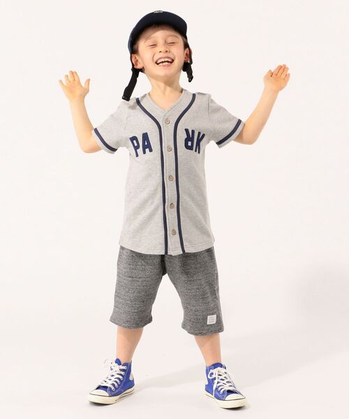 THE PARK SHOP(ザパークショップ)の「THE PARK SHOP:BASEBALL BOY SHIRTS(95~145cm)(Tシャツ/カットソー・キッズ・ライトグレー/ネイビー・S/145/125/105/115/95/135)」の6枚目の写真