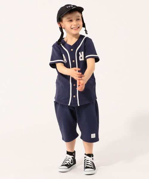 THE PARK SHOP(ザパークショップ)の「THE PARK SHOP:BASEBALL BOY SHIRTS(95~145cm)(Tシャツ/カットソー・キッズ・ライトグレー/ネイビー・S/145/125/105/115/95/135)」の8枚目の写真