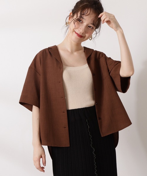 N.（N. Natural Beauty Basic）（エヌエヌナチュラルビューティーベーシック）の「◆開襟ボックスシャツ（シャツ/ブラウス・レディース・グレー/ブラウン/ブラック・MEDIUM）」の3枚目の写真