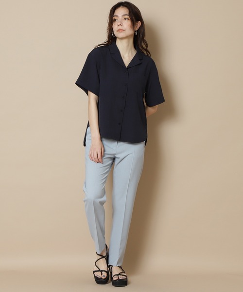 N.（N. Natural Beauty Basic）（エヌエヌナチュラルビューティーベーシック）の「◆開襟ボックスシャツ（シャツ/ブラウス・レディース・グレー/ブラウン/ブラック・MEDIUM）」の4枚目の写真