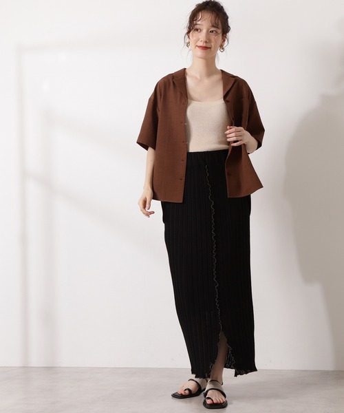 N.（N. Natural Beauty Basic）（エヌエヌナチュラルビューティーベーシック）の「◆開襟ボックスシャツ（シャツ/ブラウス・レディース・グレー/ブラウン/ブラック・MEDIUM）」の18枚目の写真