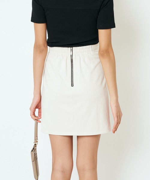 SPIRALGIRL(スパイラルガール)の「ウエストクロスタイトミニスカート(スカート・レディース・ブラック/オフホワイト・FREE)」の10枚目の写真