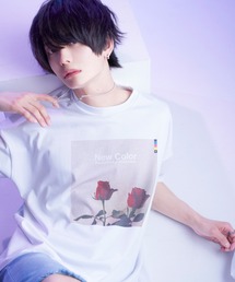 The DUFFER of ST.GEORGE（ザダファーオブセントジョージ）の「〔KEI×DUFFER〕ROSE PRINT TEE：インフルエンサーKEIプロデュース ZOZO限定 バラプリント ビッグシルエットTシャツ（Tシャツ/カットソー・メンズ）」