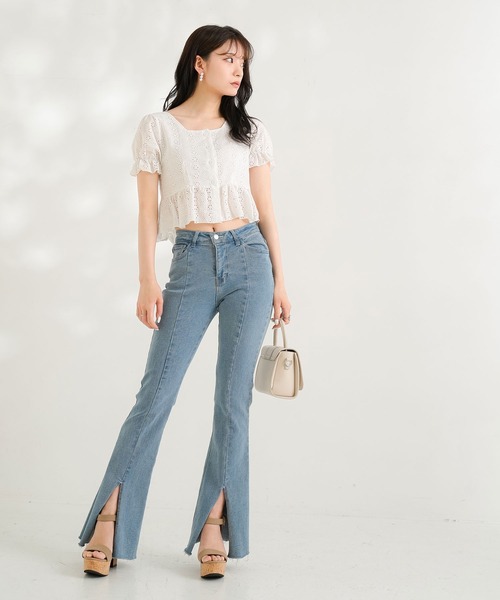 Newlyme(ニューリーミー)の「ペプラムレースブラウス(シャツ/ブラウス・レディース・ホワイト・SMALL/LARGE/MEDIUM/X-LARGE)」の8枚目の写真