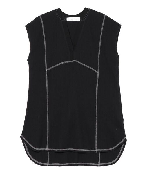 LAGUNAMOON（ラグナムーン）の「バイカラーステッチロングトップス（Tシャツ/カットソー・レディース・ブラック/ベージュ/アイボリー・FREE）」の3枚目の写真