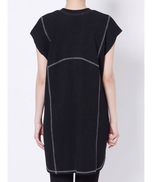 LAGUNAMOON（ラグナムーン）の「バイカラーステッチロングトップス（Tシャツ/カットソー・レディース・ブラック/ベージュ/アイボリー・FREE）」の11枚目の写真