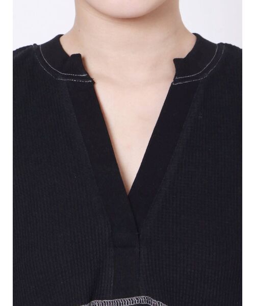 LAGUNAMOON（ラグナムーン）の「バイカラーステッチロングトップス（Tシャツ/カットソー・レディース・ブラック/ベージュ/アイボリー・FREE）」の17枚目の写真