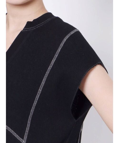 LAGUNAMOON（ラグナムーン）の「バイカラーステッチロングトップス（Tシャツ/カットソー・レディース・ブラック/ベージュ/アイボリー・FREE）」の16枚目の写真