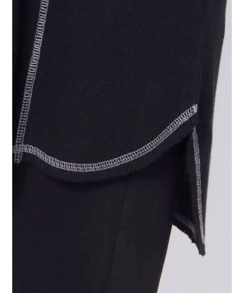 LAGUNAMOON（ラグナムーン）の「バイカラーステッチロングトップス（Tシャツ/カットソー・レディース・ブラック/ベージュ/アイボリー・FREE）」の5枚目の写真