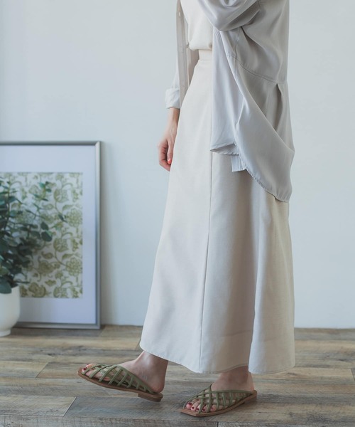 ITEMS URBANRESEARCH（アイテムズ アーバンリサーチ）の「リネンライクセミフレアスカート（スカート・レディース・チャコールグレー/ベージュ/グレー系その他・FREE）」の9枚目の写真