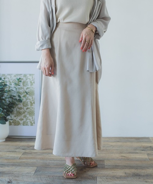 ITEMS URBANRESEARCH（アイテムズ アーバンリサーチ）の「リネンライクセミフレアスカート（スカート・レディース・チャコールグレー/ベージュ/グレー系その他・FREE）」の11枚目の写真