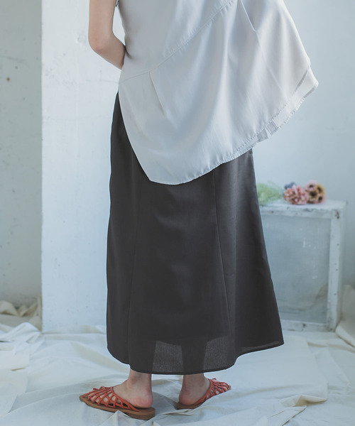 ITEMS URBANRESEARCH（アイテムズ アーバンリサーチ）の「リネンライクセミフレアスカート（スカート・レディース・チャコールグレー/ベージュ/グレー系その他・FREE）」の20枚目の写真