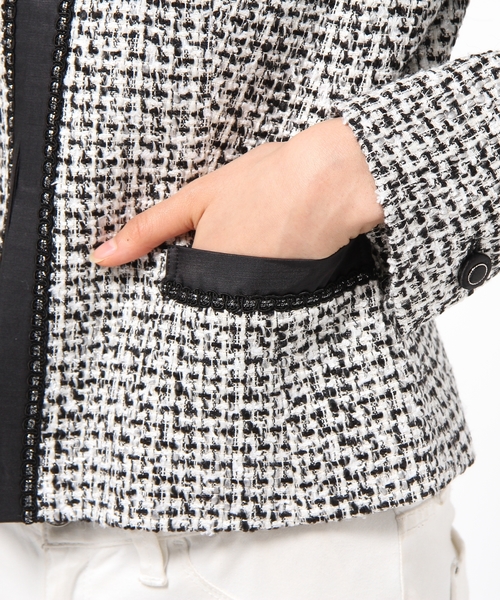 23区（ニジュウサンク）の「ブライトミックスツイード ジャケット