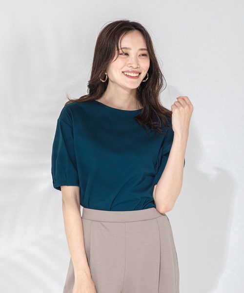 A/C DESIGN BY ALPHA CUBIC(エーシーデザインバイアルファキュービック)の「ボリュームスリーブプルオーバー(Tシャツ/カットソー・レディース・ブルー/オフホワイト/カーキ・L/LL/M)」の3枚目の写真