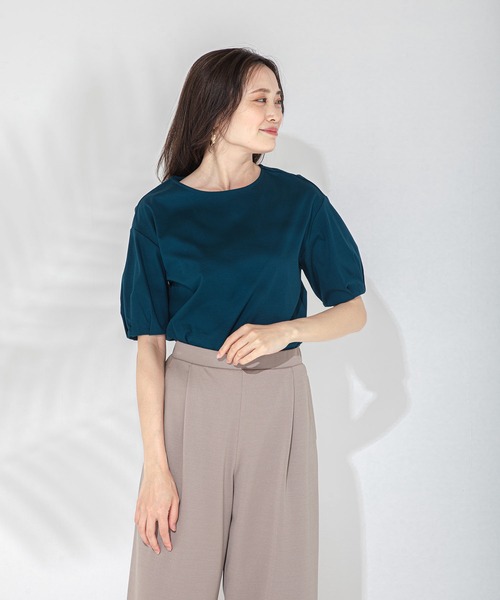 A/C DESIGN BY ALPHA CUBIC(エーシーデザインバイアルファキュービック)の「ボリュームスリーブプルオーバー(Tシャツ/カットソー・レディース・ブルー/オフホワイト/カーキ・L/LL/M)」の14枚目の写真