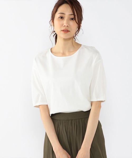 A/C DESIGN BY ALPHA CUBIC(エーシーデザインバイアルファキュービック)の「ボリュームスリーブプルオーバー(Tシャツ/カットソー・レディース・ブルー/オフホワイト/カーキ・L/LL/M)」の18枚目の写真