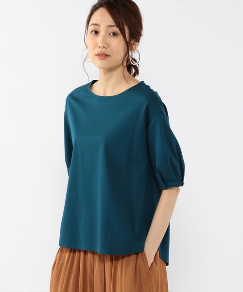 A/C DESIGN BY ALPHA CUBIC(エーシーデザインバイアルファキュービック)の「ボリュームスリーブプルオーバー(Tシャツ/カットソー・レディース・ブルー/オフホワイト/カーキ・L/LL/M)」の15枚目の写真
