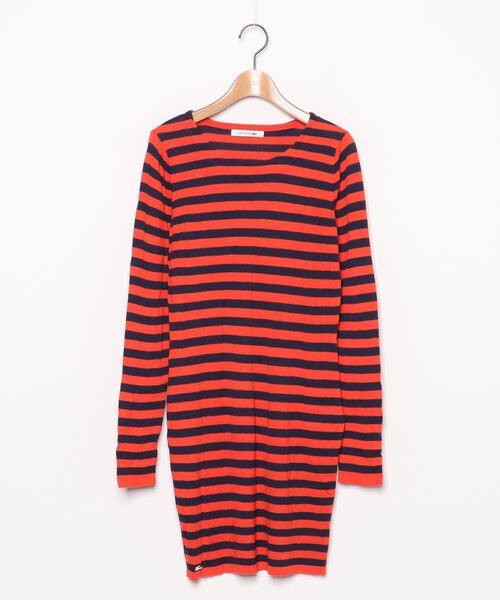 セール ブランド古着 ボーダー柄ニットワンピース ワンピース Lacoste ラコステ のファッション通販 Zozoused