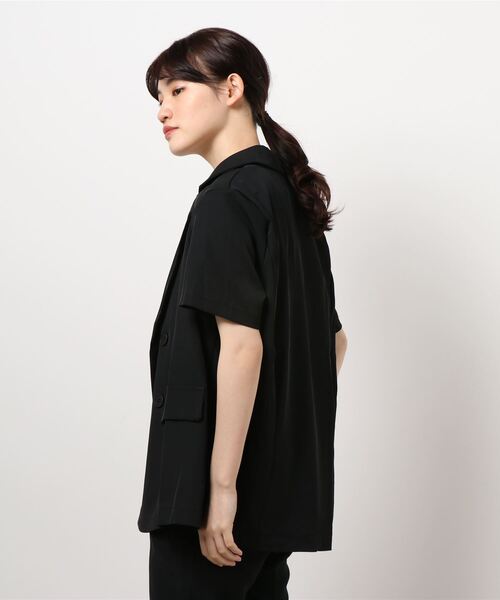 MAISON DE THERESE（メゾン ド テレーズ）の「半袖テーラードジャケット（テーラードジャケット・レディース・ブラック/ホワイト/ピンク/ブルー/イエロー/グリーン・FREE）」の9枚目の写真