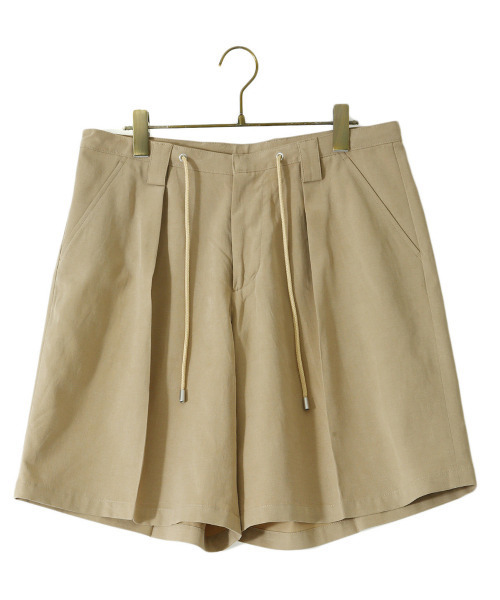 PORT BY ARK（ポートバイアーク）の「PORT BY ARK / ポートバイアーク：Tuck Wide Shorts：PO09-P002[COR]（その他パンツ・メンズ・ブラック/ベージュ/グリーン系その他・2/1）」の6枚目の写真