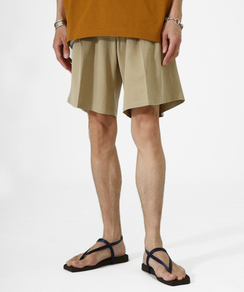 PORT BY ARK（ポートバイアーク）の「PORT BY ARK / ポートバイアーク：Tuck Wide Shorts：PO09-P002[COR]（その他パンツ・メンズ・ブラック/ベージュ/グリーン系その他・2/1）」の12枚目の写真