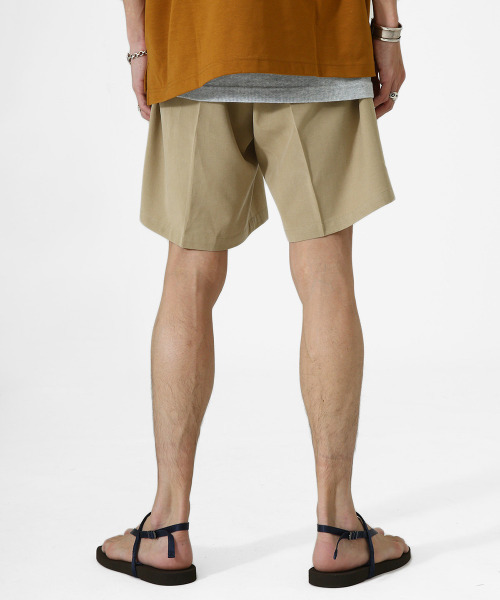 PORT BY ARK（ポートバイアーク）の「PORT BY ARK / ポートバイアーク：Tuck Wide Shorts：PO09-P002[COR]（その他パンツ・メンズ・ブラック/ベージュ/グリーン系その他・2/1）」の14枚目の写真