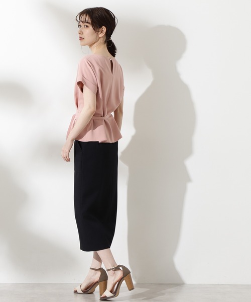 N.（N. Natural Beauty Basic）（エヌエヌナチュラルビューティーベーシック）の「【追加生産】◆ボートネックペプラム半袖ブラウス（シャツ/ブラウス・レディース・ホワイト/グレー/ピンク/ブルー/ライトグリーン・MEDIUM）」の13枚目の写真