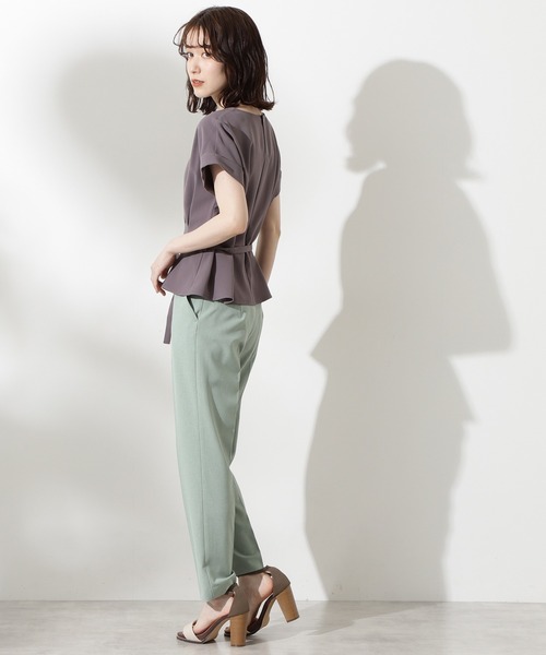 N.（N. Natural Beauty Basic）（エヌエヌナチュラルビューティーベーシック）の「【追加生産】◆ボートネックペプラム半袖ブラウス（シャツ/ブラウス・レディース・ホワイト/グレー/ピンク/ブルー/ライトグリーン・MEDIUM）」の15枚目の写真