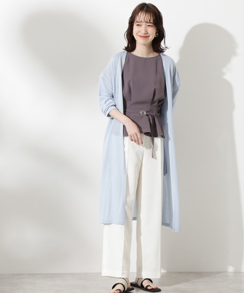 N.（N. Natural Beauty Basic）（エヌエヌナチュラルビューティーベーシック）の「【追加生産】◆ボートネックペプラム半袖ブラウス（シャツ/ブラウス・レディース・ホワイト/グレー/ピンク/ブルー/ライトグリーン・MEDIUM）」の16枚目の写真