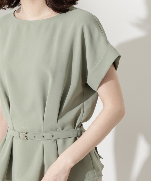 N.（N. Natural Beauty Basic）（エヌエヌナチュラルビューティーベーシック）の「【追加生産】◆ボートネックペプラム半袖ブラウス（シャツ/ブラウス・レディース・ホワイト/グレー/ピンク/ブルー/ライトグリーン・MEDIUM）」の19枚目の写真