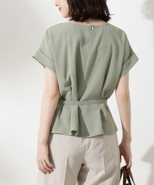 N.（N. Natural Beauty Basic）（エヌエヌナチュラルビューティーベーシック）の「【追加生産】◆ボートネックペプラム半袖ブラウス（シャツ/ブラウス・レディース・ホワイト/グレー/ピンク/ブルー/ライトグリーン・MEDIUM）」の18枚目の写真