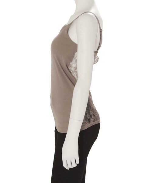 MERCURYDUO（マーキュリーデュオ）の「カップ付バックレースキャミ（Tシャツ/カットソー・レディース・オフホワイト/ブラック/ブラウン・FREE）」の4枚目の写真