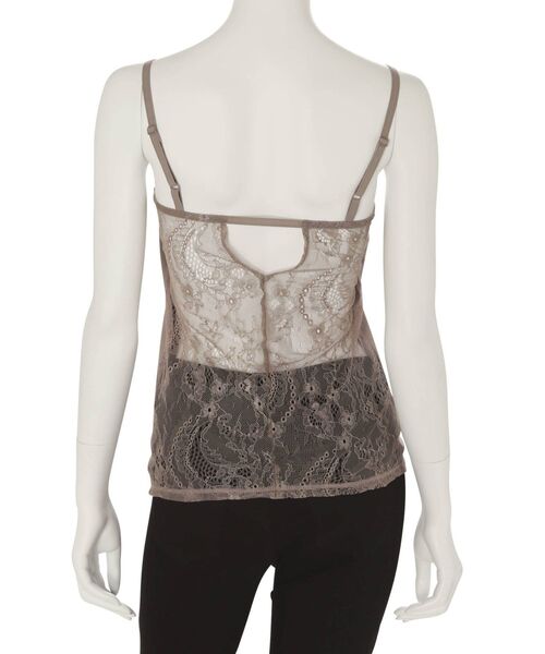 MERCURYDUO（マーキュリーデュオ）の「カップ付バックレースキャミ（Tシャツ/カットソー・レディース・オフホワイト/ブラック/ブラウン・FREE）」の12枚目の写真