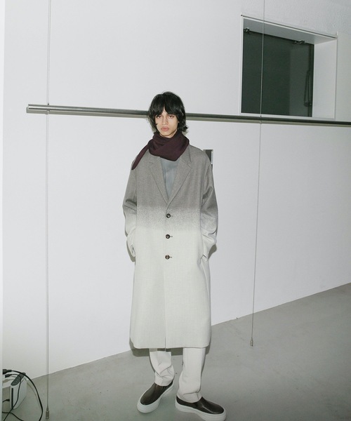 ATTACHMENT（アタッチメント）の「W/Ca/He JACQUARD CLOTH SINGLE-BREASTED COAT（チェスターコート・メンズ・ダークブルー/ブラック/ベージュ・1/2/3）」の18枚目の写真