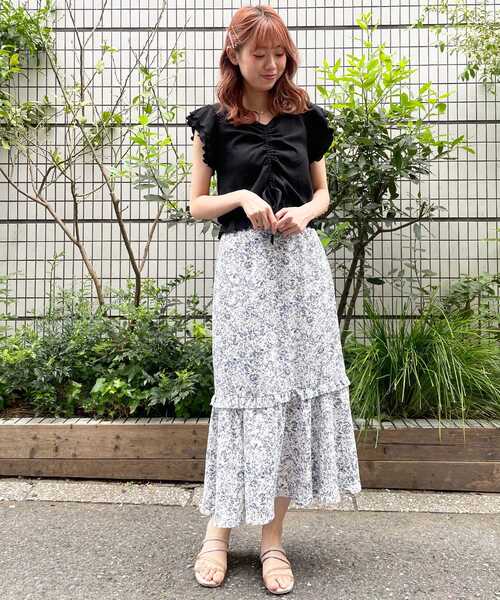 MAJESTIC LEGON（マジェスティックレゴン）の「フラワーマーメイドスカート（スカート・レディース・ホワイト系その他/ブラック系その他/ブルー系その他2/A・SMALL/MEDIUM）」の4枚目の写真