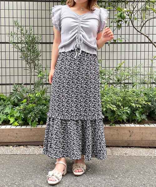 MAJESTIC LEGON（マジェスティックレゴン）の「フラワーマーメイドスカート（スカート・レディース・ホワイト系その他/ブラック系その他/ブルー系その他2/A・SMALL/MEDIUM）」の12枚目の写真