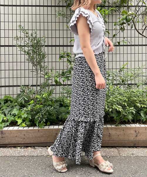 MAJESTIC LEGON（マジェスティックレゴン）の「フラワーマーメイドスカート（スカート・レディース・ホワイト系その他/ブラック系その他/ブルー系その他2/A・SMALL/MEDIUM）」の8枚目の写真