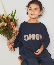 ＆yam | USA裏毛カレッジロゴオーバーサイズバックスリットスウェット(スウェット)