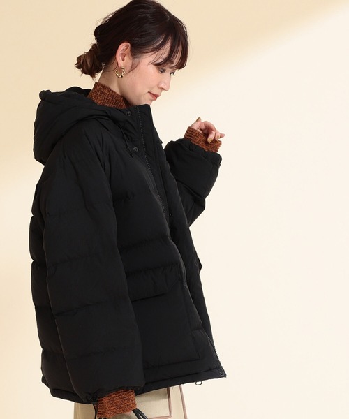 Ray BEAMS(レイビームス)の「GYMPHLEX / フード ダウン ジャケット(ダウンジャケット/コート・レディース・ブラック/ベージュ・12/14)」の4枚目の写真