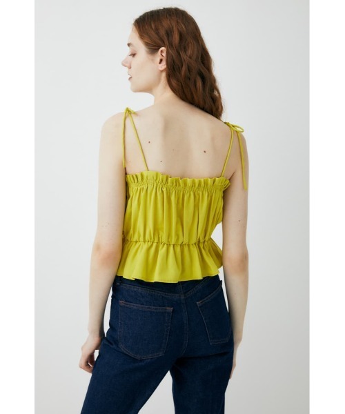 MOUSSY(マウジー)の「GATHER FRILL CAMI トップス(キャミソール・レディース・ブラック/イエロー/アイボリー・FREE)」の7枚目の写真